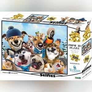 SEALED 🧩🐶 Prime 3D 300 Piece Puzzle Animal Selfies Winter Pets Holographic